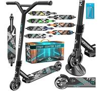 KESSER® Trottinette Freestyle X-Limit | Direction à 360°, avec roulement à Billes ABEC 9 de 100 mm, Roues en polyuréthane | Trottinette Solide, Noir