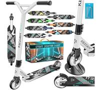 KESSER® Trottinette Freestyle X-Limit | Direction à 360°, avec roulement à Billes ABEC 9 de 100 mm, Roues en polyuréthane | Trottinette Solide, Blanc