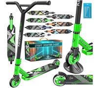 KESSER® Trottinette Freestyle X-Limit | Direction à 360°, avec roulement à Billes ABEC 9 de 100 mm, Roues en polyuréthane | Trottinette Solide, Vert