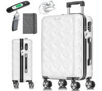 KESSER® Valise de voyage - Bagage à main - Rigide en ABS - Avec serrure à combinaison, pèse-bagage et portefeuille de voyage à roulettes à 360° - Valise à roulettes pour affaires et voyage - Avec