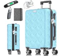 KESSER® Valise de voyage - Bagage à main rigide en ABS - Avec serrure à combinaison, pèse-bagage et portefeuille à roulettes 360° - Valise à roulettes pour affaires