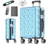 KESSER® Valise de voyage - Bagage à main - Rigide en ABS - Avec serrure à combinaison, pèse-bagage et portefeuille de voyage à roulettes à 360° - Valise à roulettes pour affaires et voyage - Avec