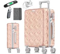 KESSER® Valise de voyage - Bagage à main - Rigide en ABS - Avec serrure à combinaison, pèse-bagage et portefeuille de voyage à roulettes à 360° - Valise à roulettes pour affaires et voyage - Avec