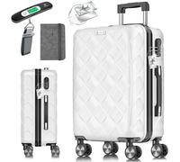 KESSER® Valise de voyage - Bagage à main rigide en ABS - Avec serrure à combinaison, pèse-bagage et portefeuille à roulettes 360° - Valise à roulettes pour affaires