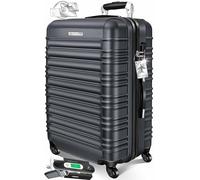 Kesser® Valise de voyage Valise à coque rigide Incl. Pèse-bagages + étiquette pour bagages Trolley Bagage à main Cadenas à combinaison 4 roulettes Coque rigide ABS Poignée télescopique, anthracite
