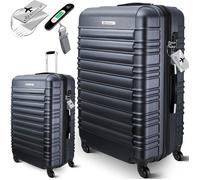 KESSER® Valise rigide de Voyage 120L Avec Roulettes et Poignée ABS Trolley Avec Serrure Anthracite