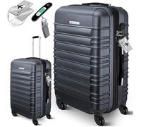 KESSER® Valise rigide de Voyage 84L Avec Roulettes et Poignée ABS Trolley Avec Serrure Anthracite
