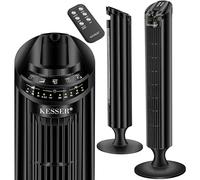 KESSER® Ventilateur de Tour Avec Télécommande | Angle d'Oscillation 90° | 3 Niveaux | 90 cm | Fonction Minuterie et Turbo | Colonne Sur Pied