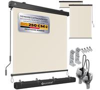 KESSER® Vertical Store extérieur Mécanisme à manivelle Store de Balcon Protection Solaire et visuelle,extérieur avec manivelle Coffre de Store, Balcon et terrasse, Beige 200 x 250 cm