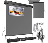 KESSER® Vertical Store extérieur Mécanisme à manivelle Store de Balcon Protection Solaire et visuelle, extérieur avec manivelle Coffre de Store, Balcon et terrasse, Gris, 180 x 250cm