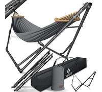 KESSER® Vill Hamac métal pliable réglable cadre stable intérieur extérieur sac transport camping jardin piscine balcon terrasse gris