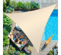 KESSER® Voile d'ombrage, Protection Solaire, Coupe-Vent, Tissu PEHD, imperméable et Coupe-Vent, Coutures transversales, Robuste et Stable, pour Jardin, Balcon, 5x5x5m, Crème