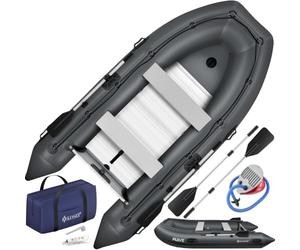 KESSER® Wave Lot de 6 Bateaux gonflables 230-380 cm - Bateau + Banc, Pompe à air, pagaie, kit de réparation, Sac, Bateau de pêche, Bateau à pagaie Petit et Grand, Combinaison Moteur