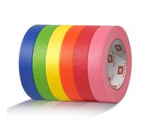 KESTKAS Ruban adhésif de masquage 25m x 25mm 6 Colours - Bande de masquage - S'enlève sans laisser de résidus - Précision - Masking Tape - Painter's - Rubans de peinture