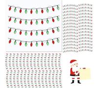 kesurpae Autocollants lumineux de Noël rouges et verts pailletés pour les créations et décorations de Noël. Autocollants lumineux Pour aux couleurs vives pour les loisirs créatifs.