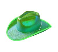 kesurpae Chapeau de cowboy LED unique, idéal pour les soirées à thème et les événements captivants, pour hommes et femmes. Ce chapeau de cowgirl LED est, Vert, 38 x 32 x 12 cm