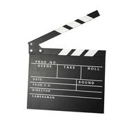 kesurpae Clap de cinéma Professionnel en Bois, Mini et résistant, idéal pour Les Studios, Les publicités et réalisateurs Professionnels, Noir Anglais, 20x20cm