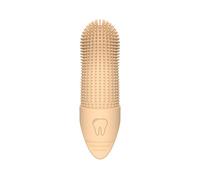kesurpae Ensemble de Brosse à Dents Super Douce pour Chien, Compact et léger, pour Un Nettoyage Pratique des Dents, Kit de Brosse à Dents en Silicone et Gel de silice, Couleur Beige