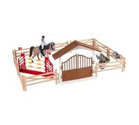 kesurpae Ensemble de Jouets d'animaux de la Ferme pour Jeux d'imitation, Apprentissage ludique et Aventures créatives dans Une écurie, offrant à l'enfant Tout Le nécessaire, Cavalière féminine