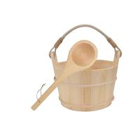 kesurpae Ensemble de seau et louche de sauna exquis, barils en bois faits à la main, barils sauna grande capacité et louche sont fabriqués à partir seau en bois et d'un ensemble salle bain