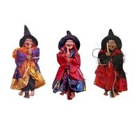 kesurpae Figurines de sorcière d'horreur suspendues, 3 pièces, Large Application, légères et durables, poupées de sorcière d'halloween en Plastique réalistes