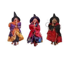 kesurpae Figurines de sorcière d'horreur suspendues, 3 pièces, Large Application, légères et durables, poupées de sorcière d'halloween en Plastique réalistes