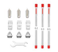 kesurpae Kit de Nettoyage Multifonctionnel pour aérographe : Buses élégantes pour Un Nettoyage en Profondeur. Accessoire pour Peintres et Artisans, 0.2-0.3-0.5 mm