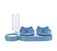 kesurpae Le Bol à Boire Automatique empêche Le débordement avec Une Sortie d'eau spéciale en Plastique Anti-déversement Bol de Nourriture pour Chat Bol de Nourriture pour Chien Fendu, Bleu