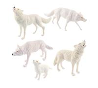 kesurpae Magnifiques Figurines de Loups, Animaux d'hiver, Jouets de Collection, présentation éducative. Figurines Loups Simulation, d'animaux, Jouets, décoration Bureau,