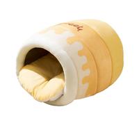 kesurpae Nid Douillet et Confortable en Peluche pour Chat, Refuge sûr et Chaud pour Petits Animaux, lit d'intérieur pour Chats en quête de sécurité, Couchage Douillet pour, Jaune, S