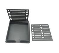 kesurpae Organisez votre espace de travail avec un porte-modèles, un organiseur de notes et distributeur de pochoirs pour fournitures de bureau, Gris, 9.5 x 9.5 cm