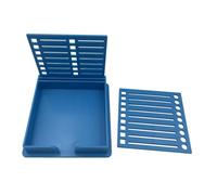 kesurpae Organisez votre espace de travail avec un porte-modèles, un organiseur de notes et distributeur de pochoirs pour fournitures de bureau, Bleu, 9.5 x 9.5 cm