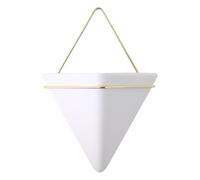 kesurpae Pot de fleurs mural triangulaire décoratif, style simple, pour la maison le bureau, pot de fleurs suspendu, Blanc, L