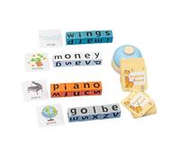 kesurpae Puzzles de l'alphabet, Jeu d'association de Lettres, Apprentissage des Mots fréquents, Mots croisés ABC, Jeu Amusant et passionnant, Course avec Cartes Flash et Blocs , avec Cloche