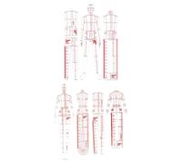 kesurpae Règles de mesure et outils de dessin pour tailleur : outils essentiels pour le travail la mode, règles couturière, marquage et traçage fins, gabarits dessin pour la couture,