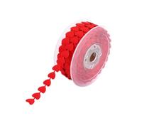 kesurpae Ruban cœur Polyvalent, Rouleau de 20 mètres, idéal pour Les Loisirs créatifs, la décoration de vêtements Le Scrapbooking. Ruban cœur en Polyester gaufré, Rouleau