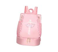 kesurpae Sac à Main de Danse Classique résistant et Multifonctionnel, idéal pour Les Robes Tutu. Bandoulière Ajustable. Les Petites Filles Vont Adorer ce, décor en Dentelle Rose, 33 x 26 x 16 cm