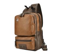kesurpae Sac bandoulière de Voyage pour Homme, Petit Sac de Poitrine en Cuir PU imperméable et léger, idéal pour Les Excursions d'une journée Le Shopping, Brun