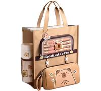 kesurpae Sac de Rangement en Toile pour école Primaire, Sac de Rangement détachable pour Fournitures d'étude, fourre-Tout, kit d'impression Dessins animés, tapez+3