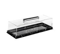 kesurpae Vitrine à pâtisserie, vitrine de boulangerie, support à gâteau, couvercle transparent, solution fantastique pour présenter efficacement des offres savoureuses, Noir, 35.5 x 12.7 x 9 cm