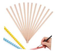 KESYOO 12 Pièces Moulure Décorative en Demi-perles de Bois Beige,