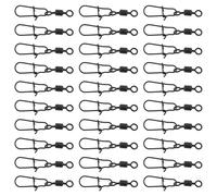 KESYOO 40 Pièces Émerillons à Agrafe en Alliage Haute Résistance, Connecteurs Pivotants Anti-emmêlement pour Leurres de Pêche en Eau Douce, Fermoirs à Pression Robustes pour Surfcasting