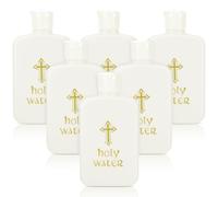 KESYOO 6 bouteilles d'eau blanches avec décorations dorées en plastique pour Pâques.