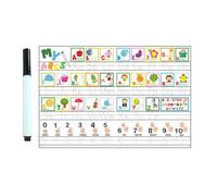 KESYOO Autocollants Muraux Éducatifs Effaçables pour Garçon et Filles 2 Feuilles 30X40 CM avec Stylo Blanc Stickers Lettres Réutilisables pour Chambre et Salle de Classe Apprentissage