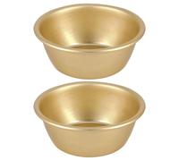 KESYOO Bols à vin coréens traditionnels en aluminium, petits bols sans anse de 12 cm, lot de 2 pièces pour le camping et la randonnée, réutilisables et durables, bols pour