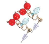 KESYOO Boucles D'oreilles Style Moderne et Créatif Cerise en Alliage Rouge Élégantes pour Célébration de Mariage