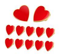 KESYOO Broche à revers en forme de cœur rouge, lot de 12 broches en alliage de zinc pour Saint-Valentin, mariage et bénévolat, accessoire décoratif pour vêtements femme