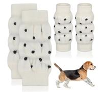KESYOO Chaussettes pour pattes de chien taille L, chauffantes en coton couleur claire avec pois, manches protectrices antidérapantes pour animaux de compagnie, idéales pour maintenir les pattes