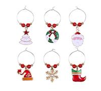 KESYOO Lot de 12 décorations métalliques pour verres à vin de Noël, marqueurs décoratifs pour boissons, idéales pour les fêtes et les célébrations festives.