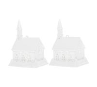 KESYOO Lot de 2 Maisons en Plastique Blanches à Peindre, Petites Maquettes Vierges pour Bricolages de Noël Garçon et Filles, Décoration DIY Festive, Activités Manuelles et
